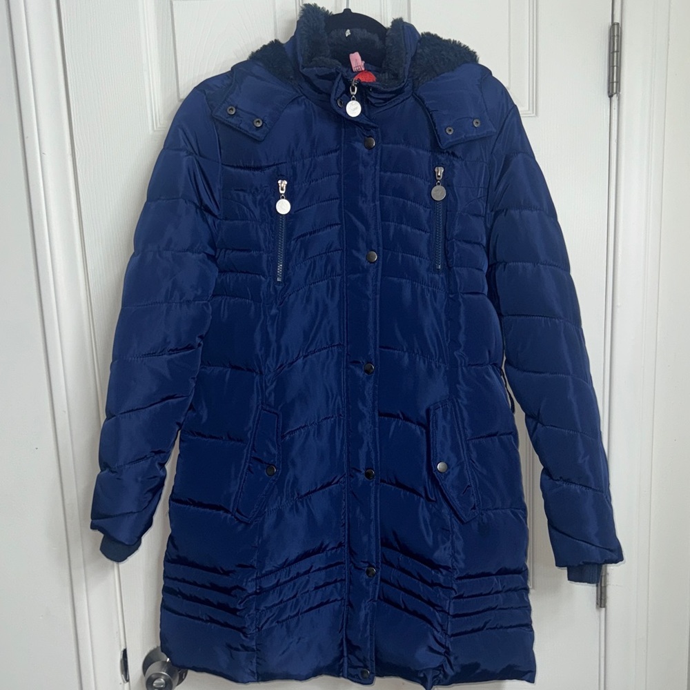 Women's Blue Puffer Coat